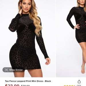 Black leopard print dress.       Worn once